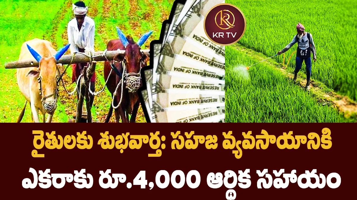 రైతులకు శుభవార్త: సహజ వ్యవసాయానికి ఎకరాకు రూ.4,000 ఆర్థిక సహాయం